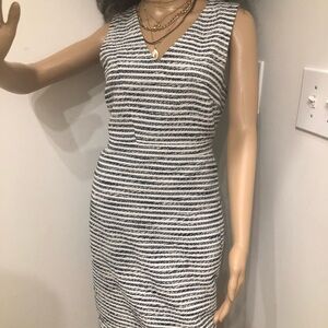 Banana Republic Black and White Sheath Midi Dress